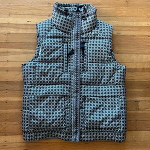 MAX studio Vera Bradley paisley fendi scarf geometric print puffer vest M grey